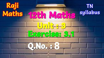 12th Maths- Chapter:3- exercise:3.1- sum : 8 - Theory of equations- TN syllabus