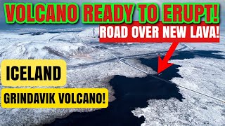 First Road Ever Made Over New Lava! Grindavik Volcano Ready To Go Again! Aerial View! Mar 1, 2024