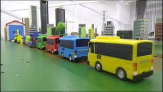 Tayo The Little Bus car garage toys play 꼬마버스 타요 10대 자동차 차고지 장난감 놀이