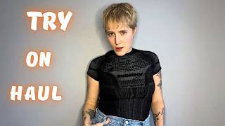 Fitted Black Top Try On Real Fit & Casual Look No Bra Trend