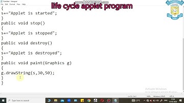 SJCTNC-BERNARD-18PIT21-OOP IN JAVA-UNIT III-LIFE CYCLE OF APPLET