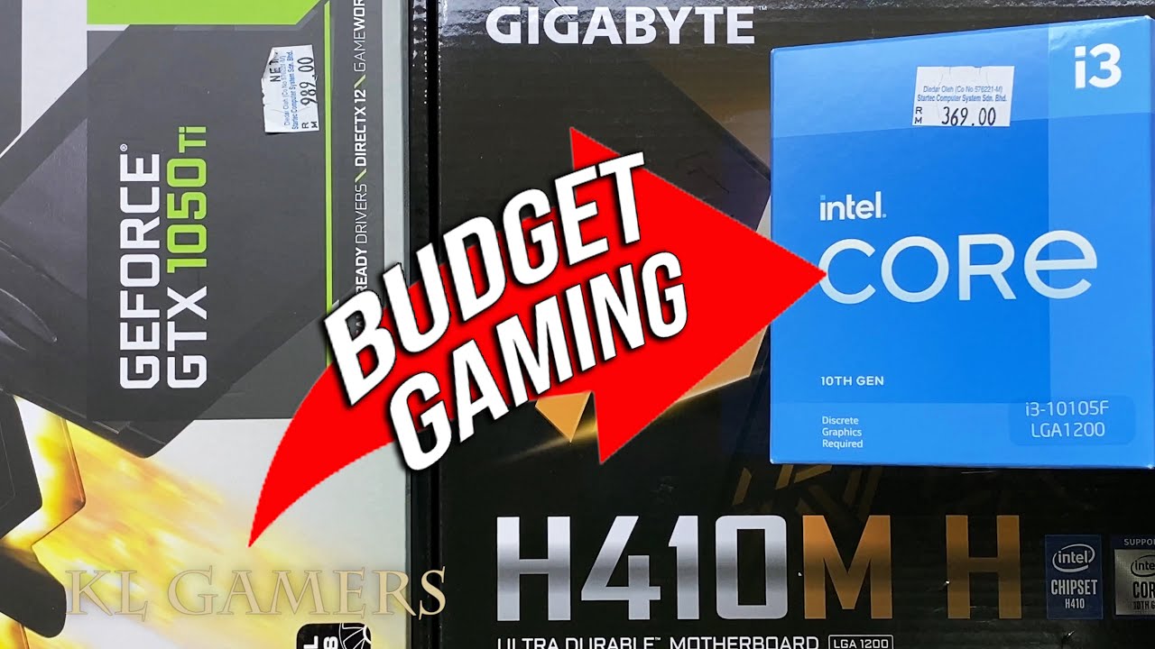 intel Core i3 10105F GIGABYTE H410M H msi GTX1050Ti Budget Gaming PC Build 2021