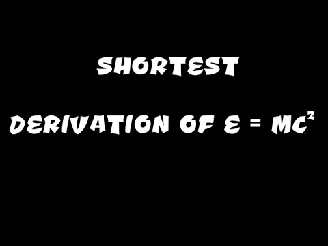 Most simple derivation of E=MC²