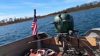 1954 Johnson RD-16 25hp Outboard Motor Lake Test on Aerocraft P-12