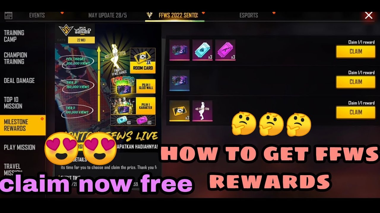 Claim all ffws rewards | free fire new event