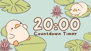 20 Minute Countdown Timer with Relaxing Music and Gentle Alarm | Sleeping Duck Timer
