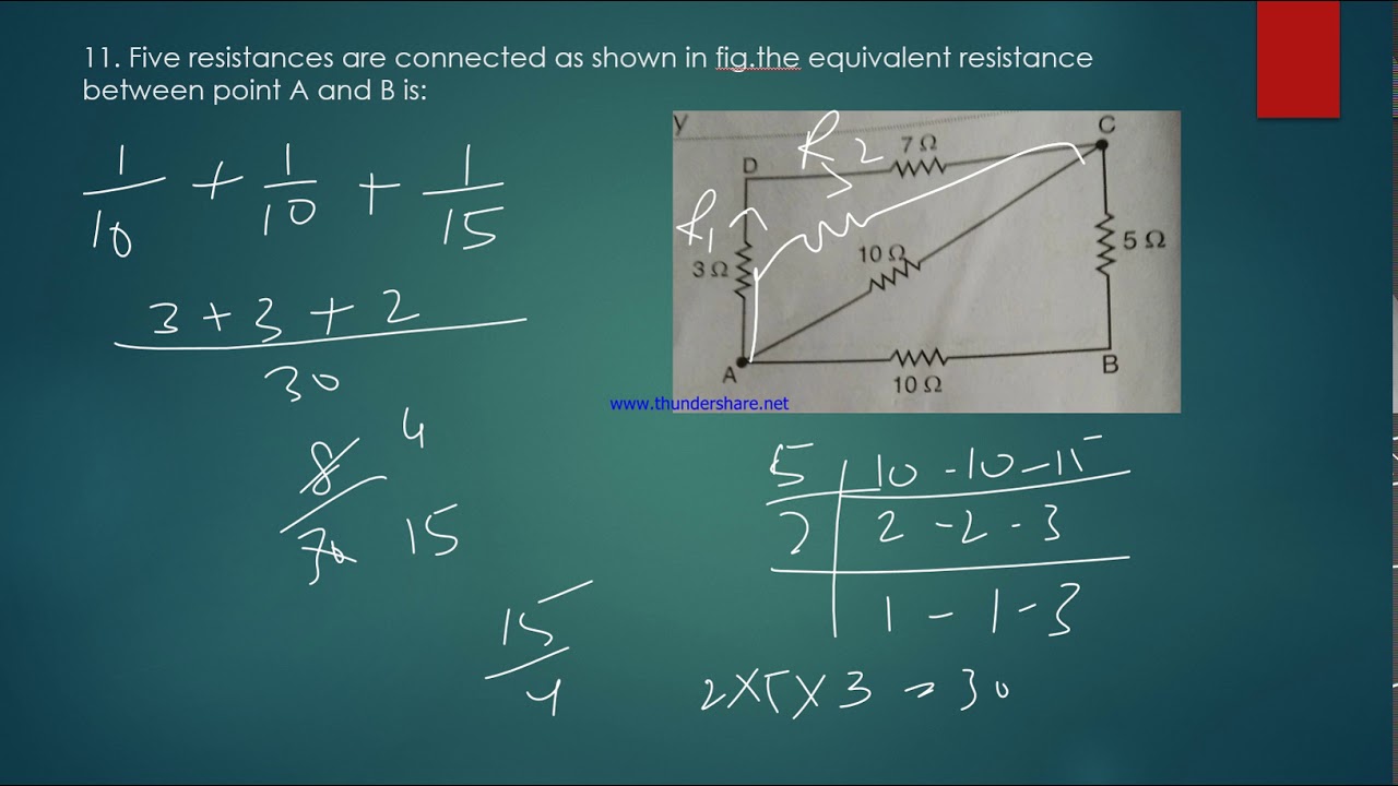 Class XII physics; Unit 2nd; Numerical problem; Resistors are in series