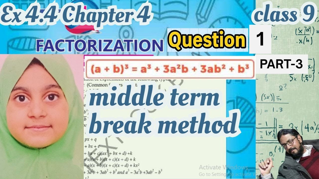 Ex 4.4 Q1 Part III | Middle Term Break Method | Class 9 Maths | Ch 4 Factorization | Sindh Board