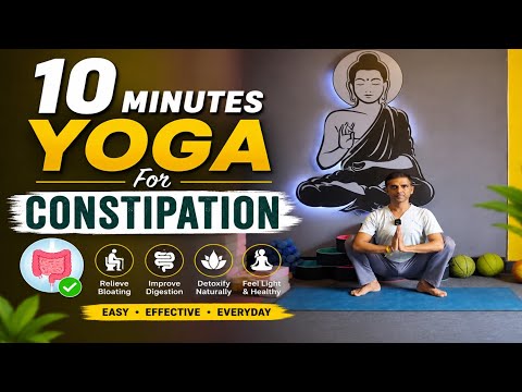 10 Min Yoga For Constipation | कब्ज़ के लिए योग | Gaurav Saini Yoga