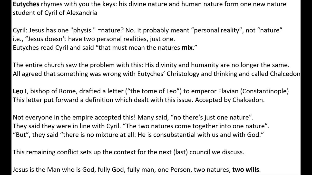 Cyril to Eutyches to Chalcedon