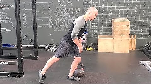 Split-Stance Dumbbell/Kettlebell Row