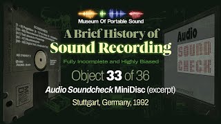 33 of 36: Audio Soundcheck MiniDisc (1992) Test Record