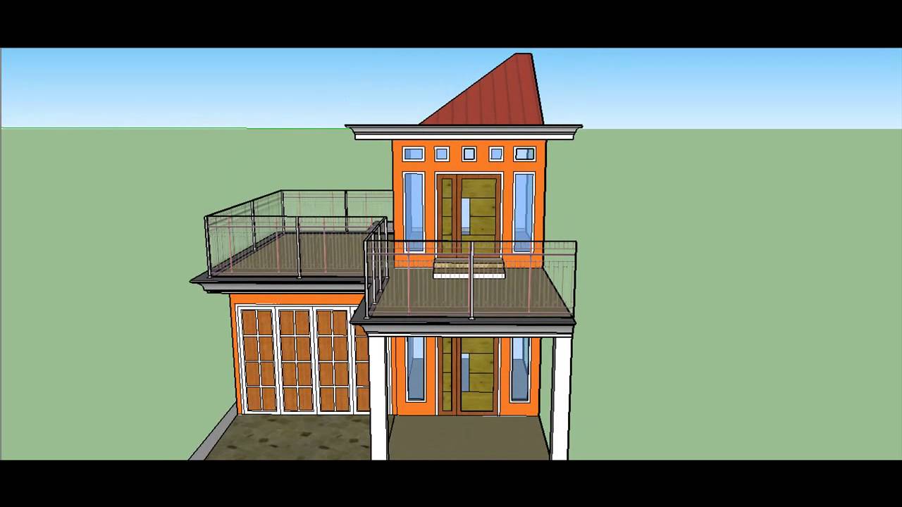 3D Rumah  Minimalis  2 Lantai Warna  Orange  YouTube