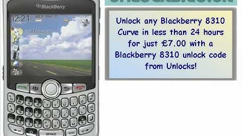 How To Unlock Blackberry 8310 Curve - MEP Code