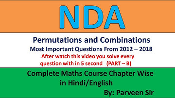 NDA 1 2019 Permutation and combination important questions