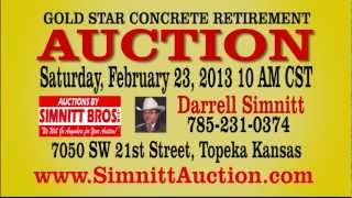 Gold Star Concrete Retirement Auction, Topeka Kansas