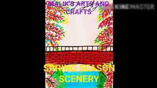 How To Make A Scenery Of Spring Season Crayons Painting Maliks Arts And Crafts