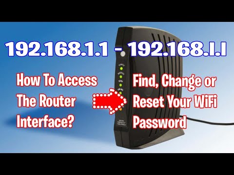 192.168.1.1 - 192.168.l.l Router Login Admin and WiFi Change Password