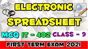 Electronic Spreadsheet MCQ Class 9 IT 402 Sumita Arora For First Term Exam 2021 |MCQ Marathon IT 402