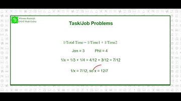 GMAT Word Problems:  Tasks and Jobs