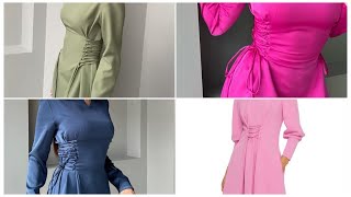 Trendy dress  (How to make a dress with the idea of ​​side laces and also the idea of ​​the front