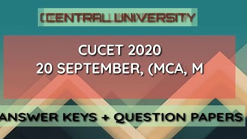 CUCET 2020,ANSWER KEY+QUESTION PAPER, 20 SEPTEMBER, DOWNLOAD, PGQP26