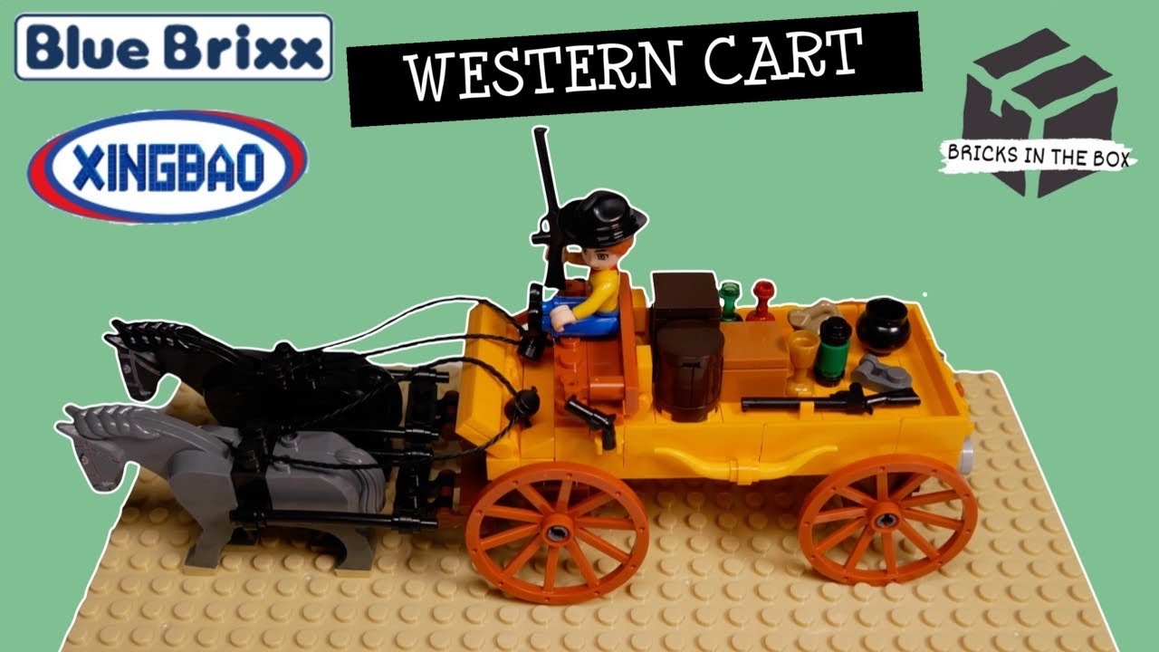 Xingbao for BlueBrixx Western Cart 103703 on the way to the gold mine. Stop Motion and Speed Build.