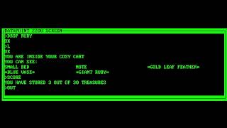 Treasures of the Gnomefolk (Datapoint 2200) walkthrough (game screen only)