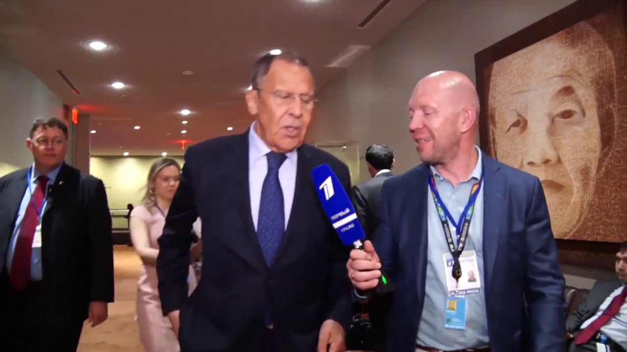 Ответ С.Лаврова на вопрос «Первого канала» «на полях» 74-й сессии Генеральной Ассамблеи ООН russian movie