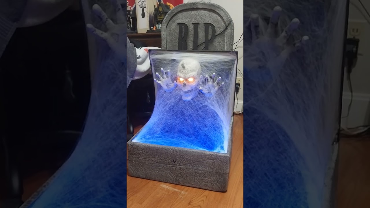 Tekky Animated 3ft Tombstone With Skeleton 