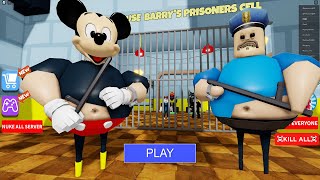 MICKEY MOUSE BARRY'S PRISON RUN (Obby) New Update - Roblox Walkthrough FULL GAME #scaryobby #roblox