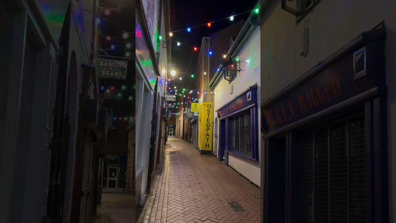 Wrexham Town  Night life beautiful City of Wales 