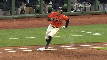 CLE@SF: Pence gives Giants early lead with RBI triple