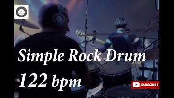 Simple Rock Drum Groove - 122 bpm - HQ