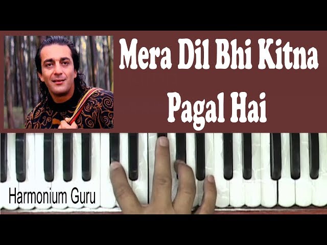 Mera Dil Bhi Kitna Pagal Hari || Learn On Harmonium || class=