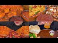 ASMR : eating whole chicken basmati rice, black bean noodles, curry mutton, chicken #vlog #asmr
