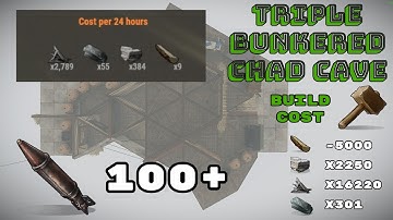 TRIPLE BUNKER cave base design 100+ rockets - patched - update video in description