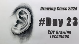 Drawing Class for Beginners - Day 23 | Ear Drawing #drawing #art #learning