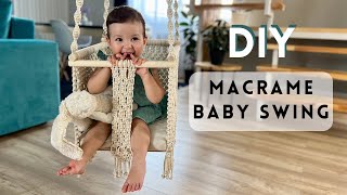 DIY Macrame Baby Swing Tutorial │ Macrame Hanging Chair Tutorial │ boho swing for a baby