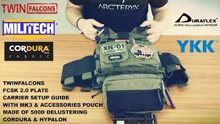 MILITECH TWINFALCONS FCSK 2.0 PLATE CARRIER SET UP GUIDE WITH MK3 & ACCESSORIES POUCH
