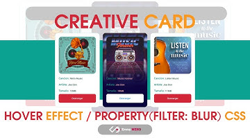 Creative Music Card | Hover Effect Propiedad (Filter-Blur) de CSS con HTML