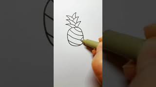 Easy Way to Draw Picture of Pineapple