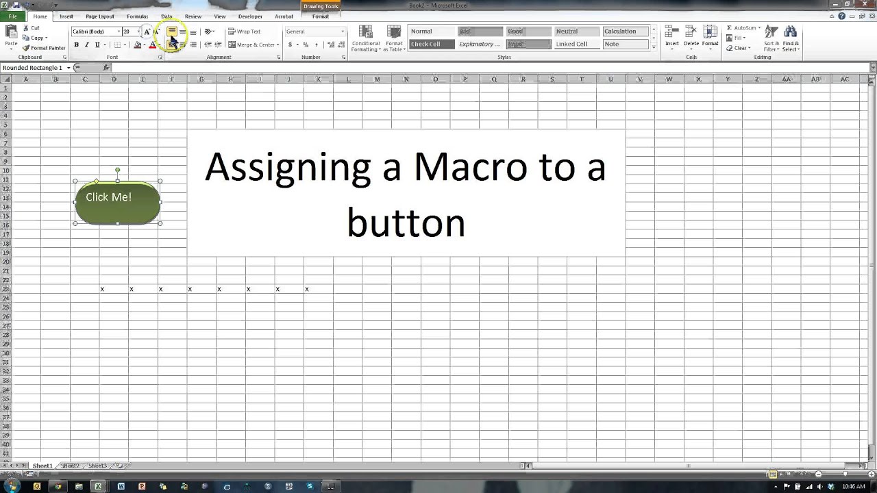 assign macro in excel 2010