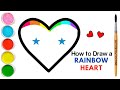 Rainbow Heart Glitter Coloring For Kids | Learn Shapes, Colors For Toddlers | Magic Fingers Art