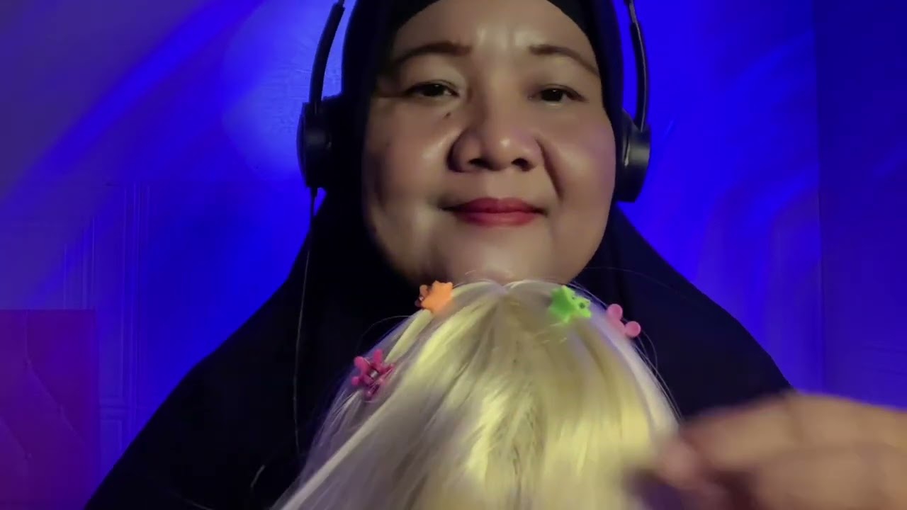 [ no talking ] Asmr cari kutu, pulling, sisir dan garuk wig pirang