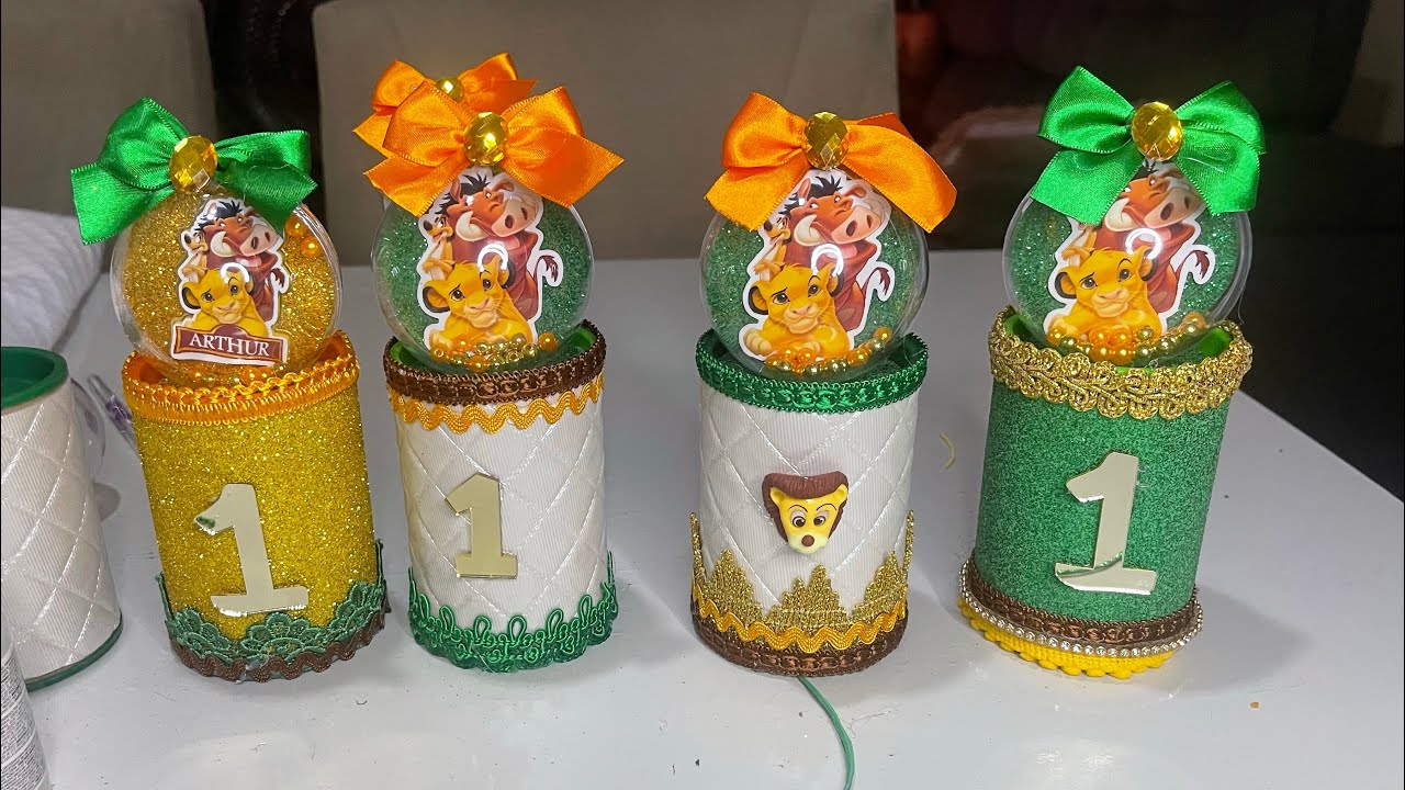 Fazendo os cofrinhos de luxo para festa do meu filho  (Tema Rei Leão)