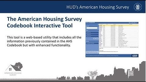 Using the AHS Codebook