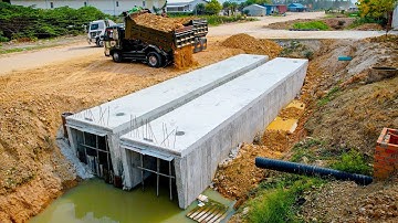 Start a Wonderful Project! Huge Sewer Drain Pipe Filling by Skills Operator Dozer D31PX & 5Ton Truck