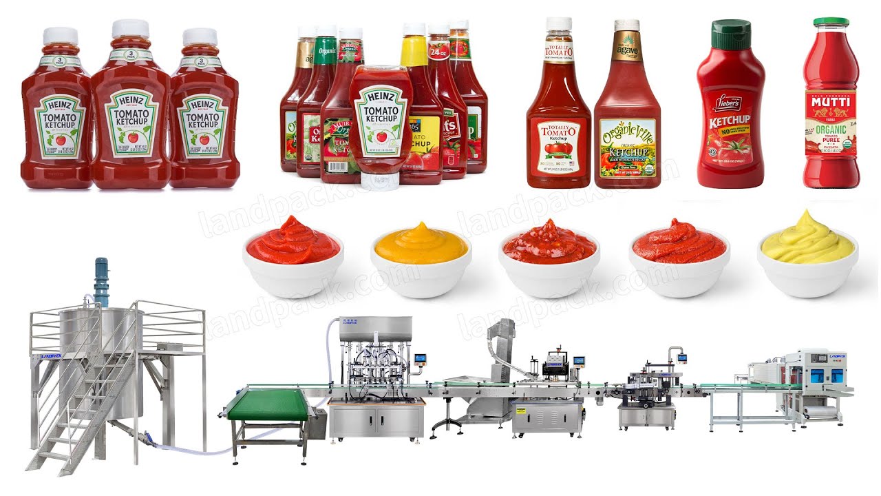 High-Speed Automatic Ketchup Tomato Sauce Filling Capping Labeling Line ...