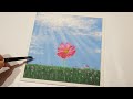 Simple Flower Painting - Easy Acrylic Painting For Beginners - Step by Step On Canvas #63